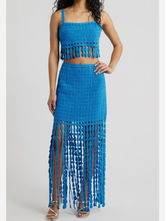 SAYLOR Dresses & Skirts - Saylor Elie two piece fringe dress